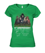 Load image into Gallery viewer, Arrow 8Th Anniversary Gift For Fans Black T-Shirt Ladies V-Neck