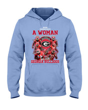 Load image into Gallery viewer, A Woman Loves Georgia Bulldogs Custom Tee Hoodie