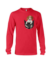 Load image into Gallery viewer, Beagle In The Pocket Funny T-Shirt Unisex Long Sleeve