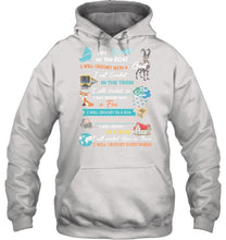 Load image into Gallery viewer, Crocheting Everywhere Black Quote T-Shirt Hoodie
