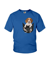 Load image into Gallery viewer, Beagle In The Pocket Funny T-Shirt Youth Tee