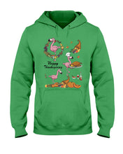 Load image into Gallery viewer, Flamingo Happy Thanksgiving Hoodie
