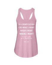 Load image into Gallery viewer, Grumpy Old Man January Wife Black Quote T-Shirt Ladies Flowy Tank