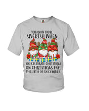 Load image into Gallery viewer, Swedish Christmas Gnome Cute Gift Tee Youth Tee