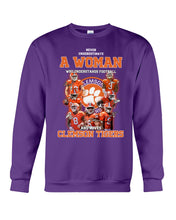 Load image into Gallery viewer, A Woman Loves Clemson Tigers Gift For Fans T-Shirt Sweatshirt