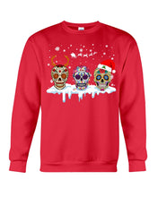 Load image into Gallery viewer, Merry Christmas Three Skulls Christmas T-Shirt Gift Sweatshirt