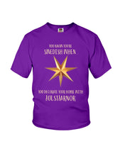 Load image into Gallery viewer, Christmas Star Swedish Julstarnor Black T-Shirt Youth Tee
