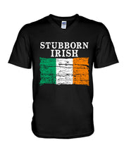 Load image into Gallery viewer, Stubborn Irish Flag Love Ireland Custom T-Shirt Guys V-Neck