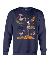 Load image into Gallery viewer, Flamingo Happy Thanksgiving Sweatshirt