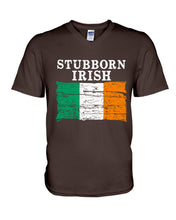 Load image into Gallery viewer, Stubborn Irish Flag Love Ireland Custom T-Shirt Guys V-Neck