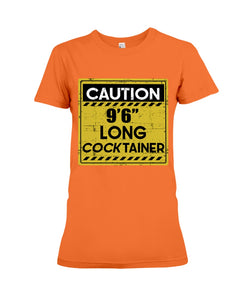 Caution 9'6'' Long Cocktainer Black T-Shirt Ladies Tee