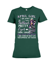 Load image into Gallery viewer, Tattoos Pretty Eyes Gift For April Girl T-Shirt Ladies Tee