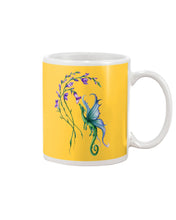Load image into Gallery viewer, Dragon With Butterfly Wings Dragon Flowers Mug