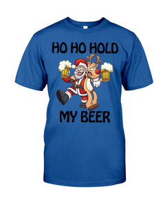 Santa Claus Funny Hold My Bear Christmas Gift For Friends Guys Tee