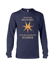 Load image into Gallery viewer, Christmas Star Swedish Julstarnor Black T-Shirt Unisex Long Sleeve