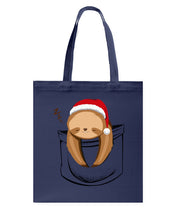 Load image into Gallery viewer, Pocket Slothmas Christmas Gift Funny T-Shirt Basketweave Tote Bag