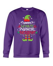 Load image into Gallery viewer, Santa's Favorite Physical Therapist Black T-Shirt Sweatshirt