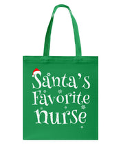 Load image into Gallery viewer, Santa's Favorite Nurse Basketweave Tote Bag