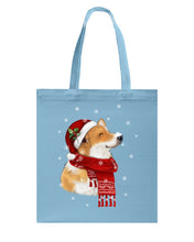 Load image into Gallery viewer, Corgi Christmas Gift Funny T-Shirt Basketweave Tote Bag
