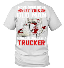 Load image into Gallery viewer, Old Trucker Move Over Boys Black T-Shirt Guys V-Neck