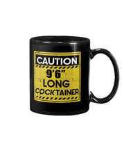 Load image into Gallery viewer, Caution 9&#39;6&#39;&#39; Long Cocktainer Black T-Shirt Mug