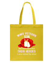 Load image into Gallery viewer, Wwii Veteran Gift For Veteran Dad Quote T-Shirt Basketweave Tote Bag