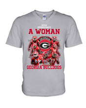 Load image into Gallery viewer, A Woman Loves Georgia Bulldogs Custom Tee Guys V-Neck