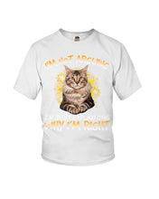 Load image into Gallery viewer, Cat Lovers T-Shirt Not Arguing Just Explaining Youth Tee