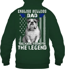 Load image into Gallery viewer, English Bulldog  - The Man - The Myth - The Legend Black T-Shirt Hoodie