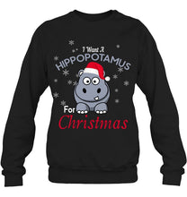 Load image into Gallery viewer, I Want A Hippopotamus For Christmas Shirt Sweatshirt