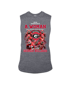 A Woman Loves Georgia Bulldogs Custom Tee Unisex Long Sleeve