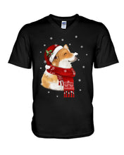 Load image into Gallery viewer, Corgi Christmas Gift Funny T-Shirt Guys V-Neck