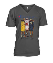 Load image into Gallery viewer, Nba Legends Michael Jordan Lebron James Kobe Bryant Champion T-Shirt Guys V-Neck