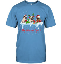 Load image into Gallery viewer, Pug Christmas Gift Black T-Shirt Guys Tee
