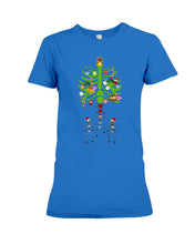 Load image into Gallery viewer, Merry Christmas Funny Dancing Skeleton Ladies Tee