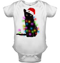 Load image into Gallery viewer, Cat Merry And Bright New Baby Onesie