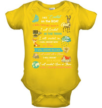 Load image into Gallery viewer, Crocheting Everywhere Black Quote T-Shirt Baby Onesie