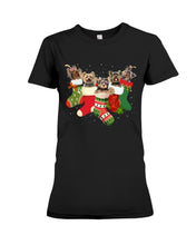 Load image into Gallery viewer, Yorkies In The Socks For Yorkie Lovers Christmas Gift Ladies Tee