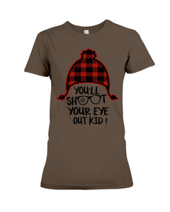 Funny Christmas T-Shirt Shoot Your Eye Out Ladies Tee