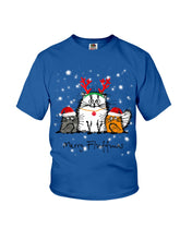 Load image into Gallery viewer, Merry Fluffmas Cute Cats Gift For Cat Lovers Youth Tee