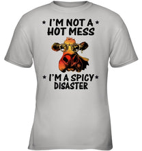 Load image into Gallery viewer, Heifer Not A Hot Mess Spicy Disaster Funny Quote Tee Youth Tee