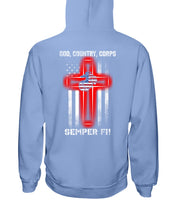 Load image into Gallery viewer, God Country Corps Semper Fi Black T-Shirt Hoodie
