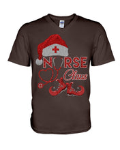 Load image into Gallery viewer, Merry Christmas Nurse Claus Black T-Shirt Guys V-Neck