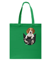 Load image into Gallery viewer, Beagle In The Pocket Funny T-Shirt Basketweave Tote Bag