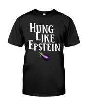 Load image into Gallery viewer, Hung Like Epstein Funny Quote Shirt Guys Tee