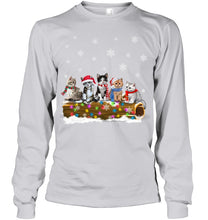 Load image into Gallery viewer, Cat - Trunk Snow Xmas Black T-Shirt Unisex Long Sleeve