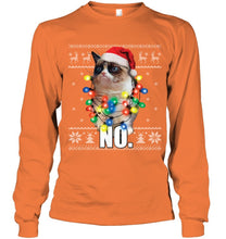 Load image into Gallery viewer, Grumpy Cat Ugly Sweater Christmas Lights Shirt Unisex Long Sleeve