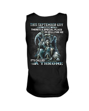 Load image into Gallery viewer, Throne September Guy Special Place Black T-Shirt Unisex Tank Top