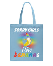 Load image into Gallery viewer, Sorry Girrls I Like Bananas Funny Tee Gift Basketweave Tote Bag