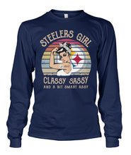 Load image into Gallery viewer, Steelers Girl Classy Sassy T-Shirt Unisex Long Sleeve